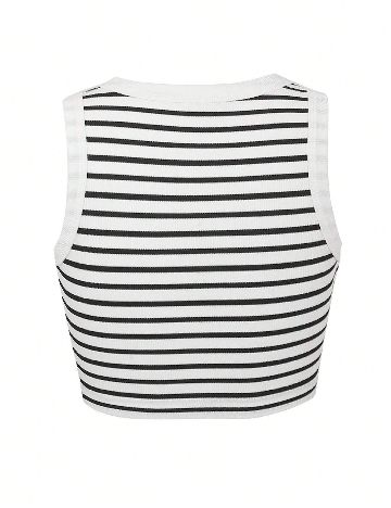 Top SHEIN, alb/negru