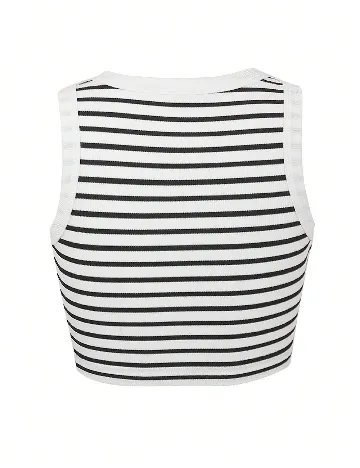 Top SHEIN, alb/negru