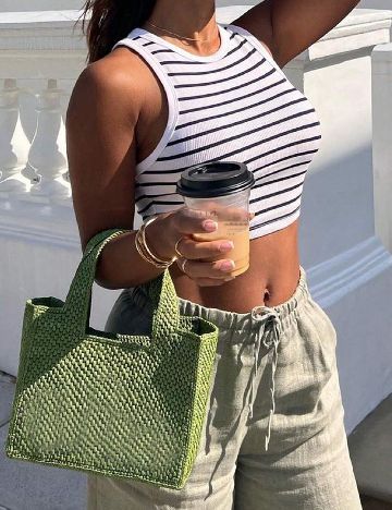 Top SHEIN, alb/negru