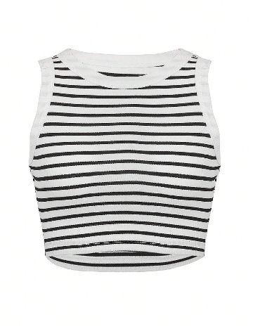 Top SHEIN, alb/negru