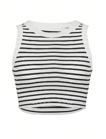 Top SHEIN, alb/negru
