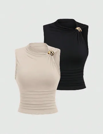 Set topuri 2 bucati SHEIN, mix culori
