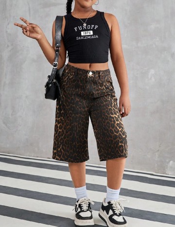 Pantaloni scurti Shein Kids, animal print