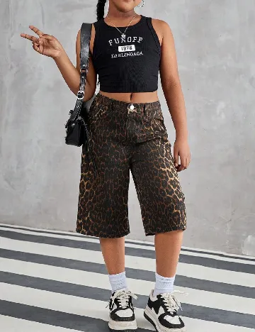 Pantaloni scurti Shein Kids, animal print