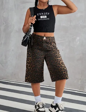 Pantaloni scurti Shein Kids, animal print