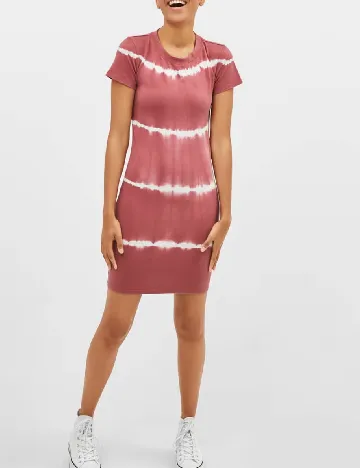 Rochie scurta Bershka, roz pudra inchis