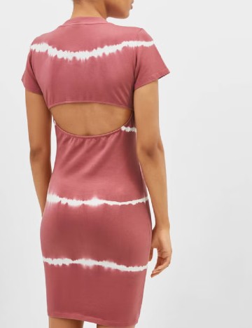 Rochie scurta Bershka, roz pudra inchis