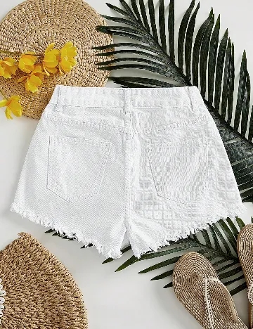 Pantaloni scurti SHEIN, alb