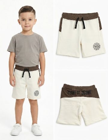 Pantaloni scurti Zara, alb/maro