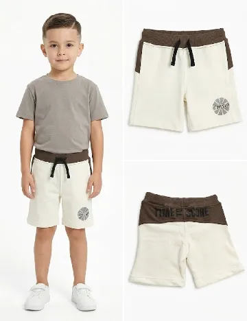 Pantaloni scurti Zara, alb/maro
