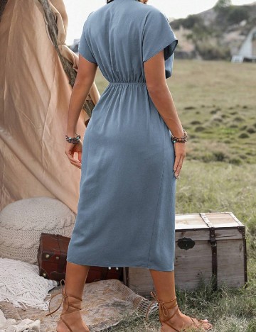Rochie medie SHEIN CURVE, albastru
