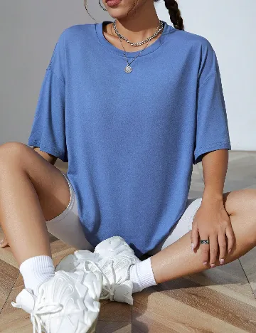 Tricou Oversize SHEIN, albastru