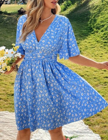 Rochie scurta SHEIN CURVE, albastru