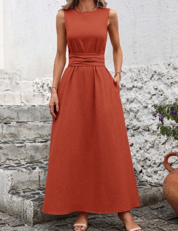 Rochie lunga SHEIN, caramiziu