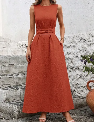 Rochie lunga SHEIN, caramiziu