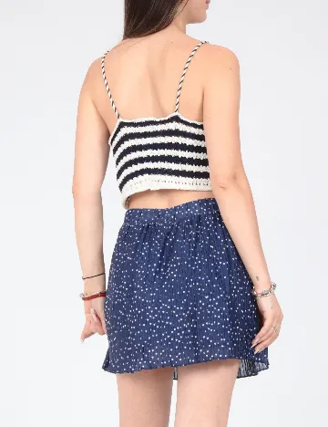 Top Zara, albastru/alb