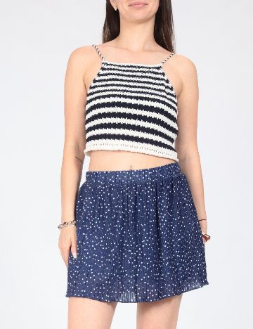 Top Zara, albastru/alb