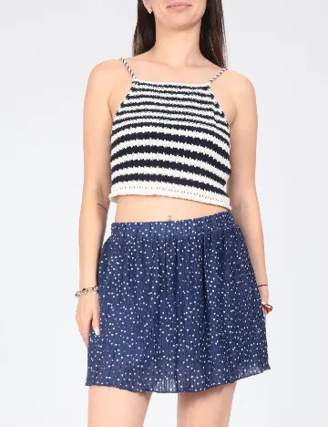 Top Zara, albastru/alb