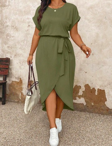 Rochie medie SHEIN CURVE, verde