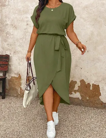 Rochie medie SHEIN CURVE, verde