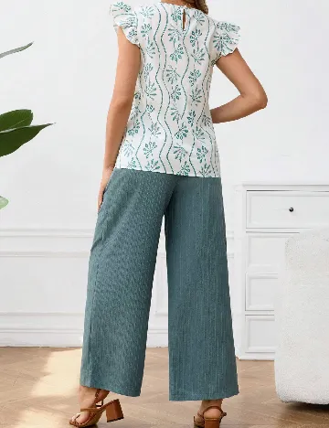 Compleu SHEIN Maternity, alb/verde