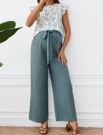 Compleu SHEIN Maternity, alb/verde