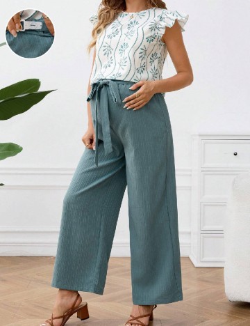 Compleu SHEIN Maternity, alb/verde