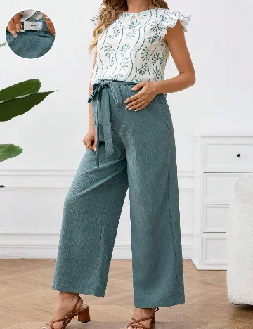 Compleu SHEIN Maternity, alb/verde