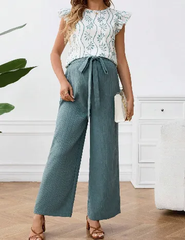 Compleu SHEIN Maternity, alb/verde