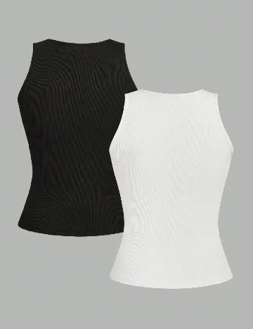 Set Maiouri 2 bucati SHEIN, alb/negru