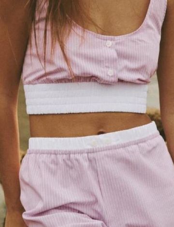 Top Zara, roz/alb