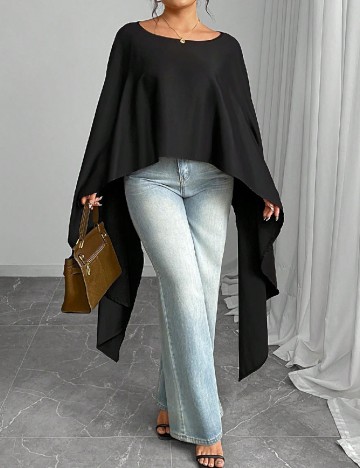 Poncho SHEIN CURVE, alb