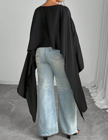 Poncho SHEIN CURVE, alb