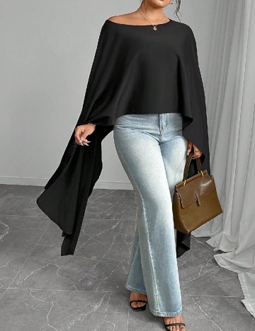 Poncho SHEIN CURVE, alb
