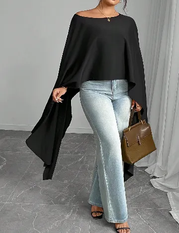 Poncho SHEIN CURVE, alb