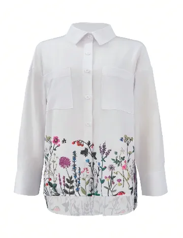 Camasa Oversize SHEIN CURVE, alb