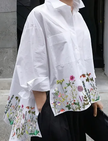 Camasa Oversize SHEIN CURVE, alb