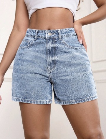 Pantaloni scurti SHEIN, albastru