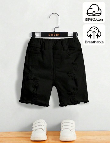 Pantaloni scurti Shein Kids, negru