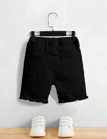 Pantaloni scurti Shein Kids, negru