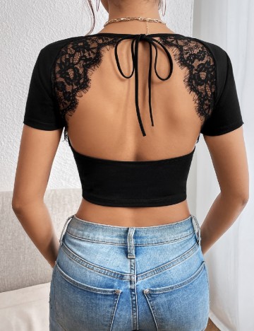Top SHEIN, negru