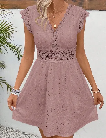 Rochie scurta SHEIN, roz pudra