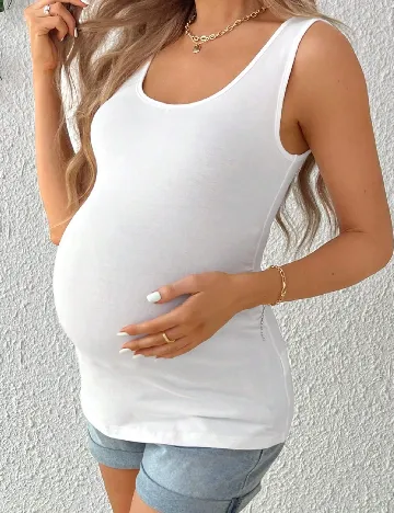 Maiou SHEIN Maternity, alb