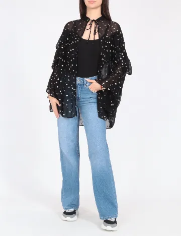 Bluza Zara, negru/auriu