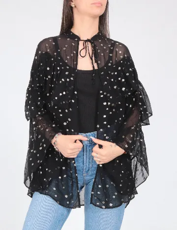 Bluza Zara, negru/auriu