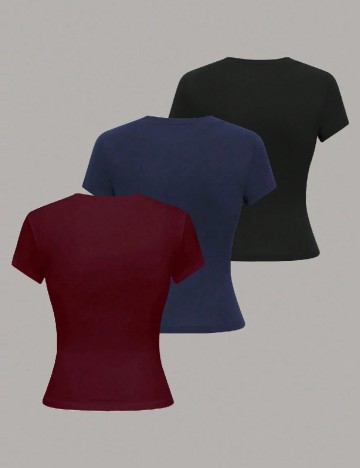 Set Tricou 3 bucati SHEIN, mix culori