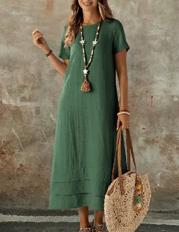 Rochie lunga Emery Rose, verde