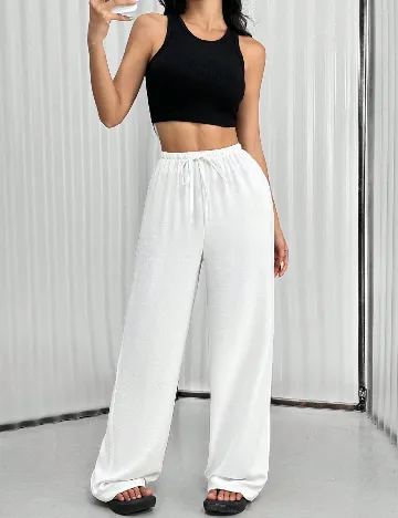 Pantaloni SHEIN, alb