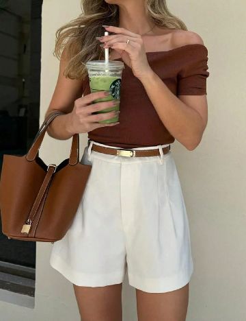 Pantaloni scurti SHEIN, alb