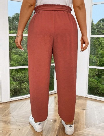 Pantaloni SHEIN CURVE, roz pudra inchis